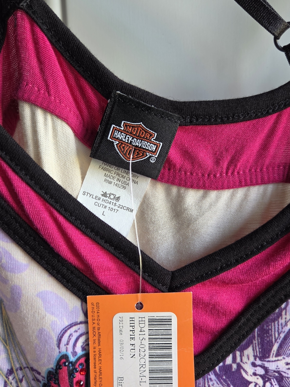 Harley-Davidson Women's Pink & Lavender Graphic Tank Top - Picture 4 of 5
